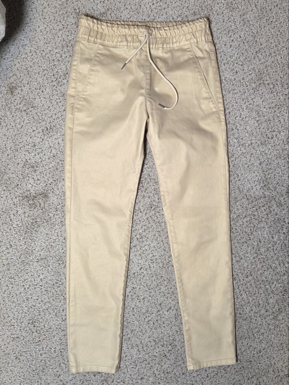 Bevy Flog Shely Gold Pull On Drawstring Pants Women's No Wrinkle Trousers 27 - Picture 2 of 10
